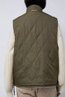 TAION Military Reversible Hi-Neck Down Vest in Multi and Cream