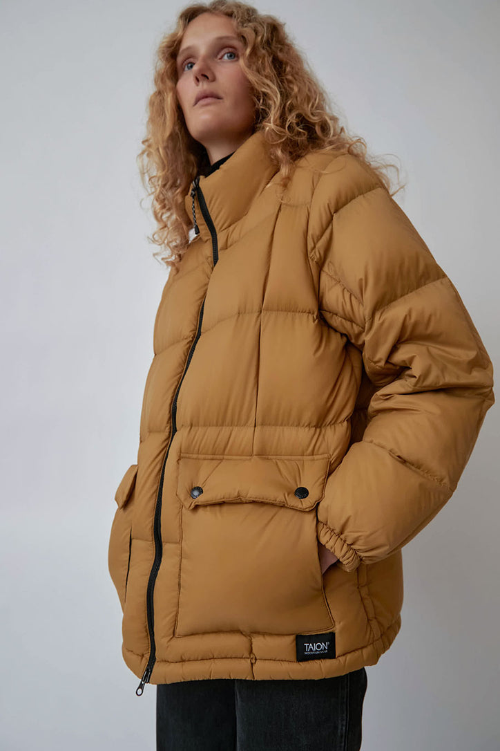 TAION Mountain Packable Volume Jacket in Beige