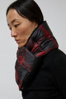 TAION Mountain Reversible Down x BOA Scarf in Black and Red Check