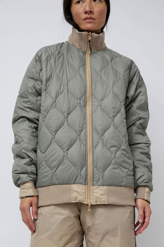 TAION Track Down Jacket in Beige and Grey