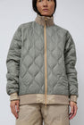 TAION Track Down Jacket in Beige and Grey