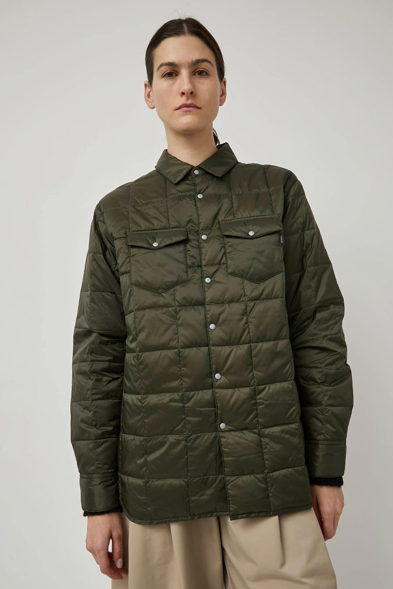TAION W-Pocket Down Shirt in Olive