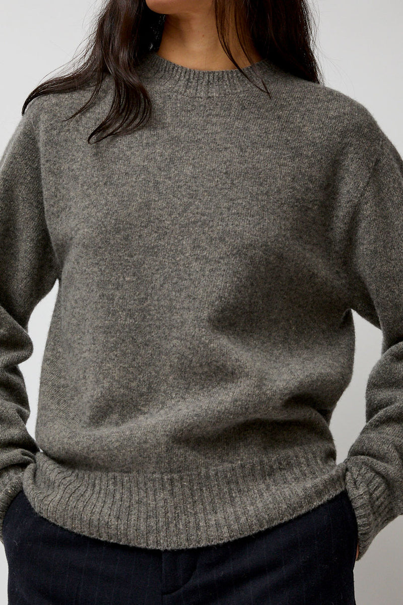 TONYWACK Cashmere Saddle Neck Sweater in Warm Grey