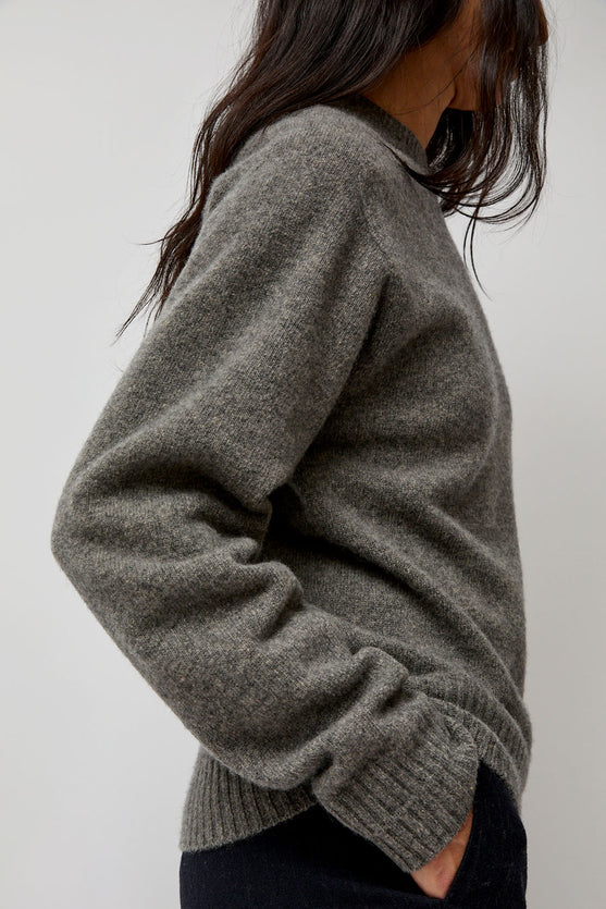 TONYWACK Cashmere Saddle Neck Sweater in Warm Grey