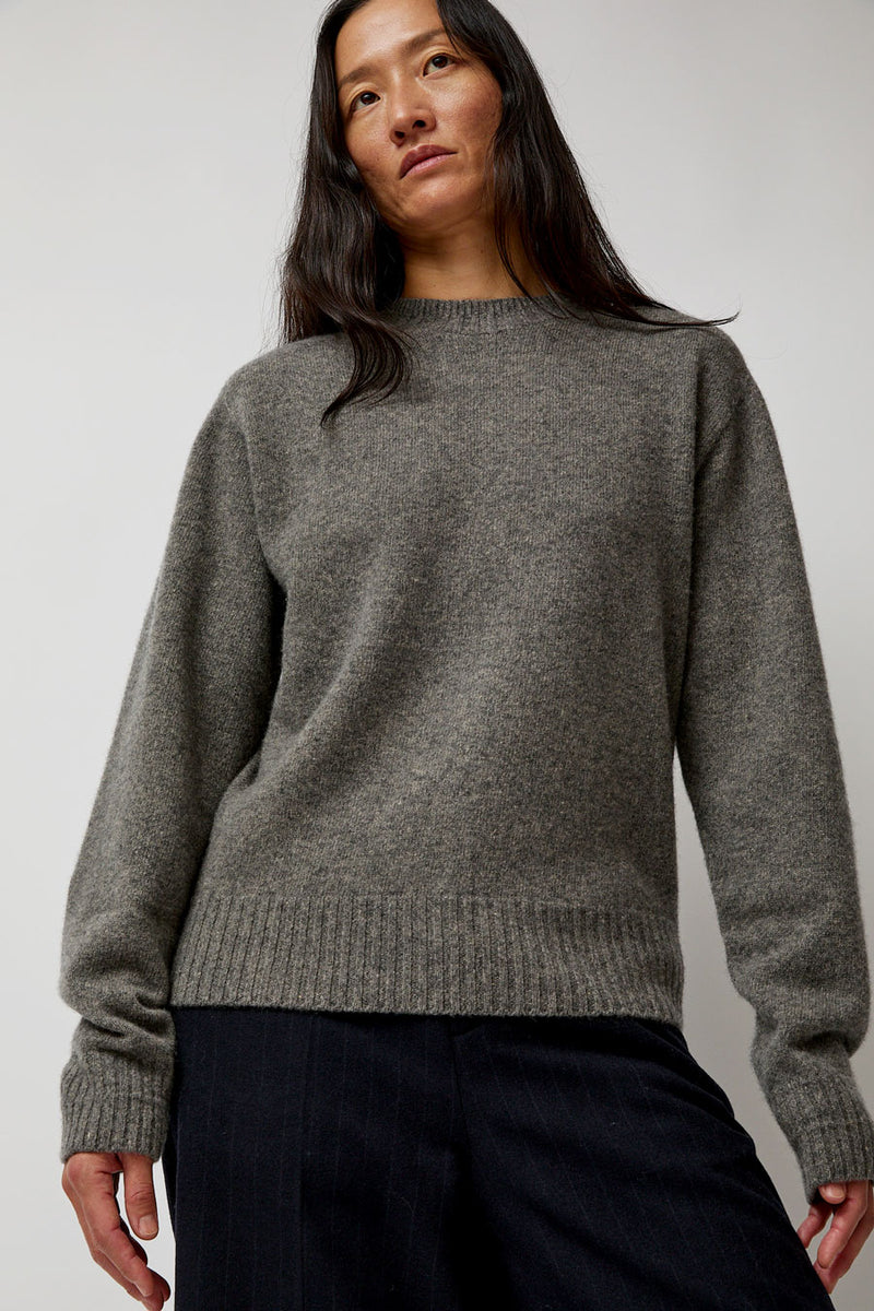 TONYWACK Cashmere Saddle Neck Sweater in Warm Grey