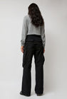 TONYWACK Garment-Dyed Gabardine Wide Cargo Pants in Carbon Pigment