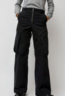 TONYWACK Garment-Dyed Gabardine Wide Cargo Pants in Carbon Pigment