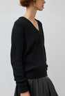 TONYWACK Merino Wool V-Neck Sweater in Black