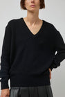 TONYWACK Merino Wool V-Neck Sweater in Black