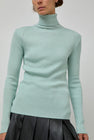 TONYWACK Slim-Fit Ribbed Turtleneck in Mint