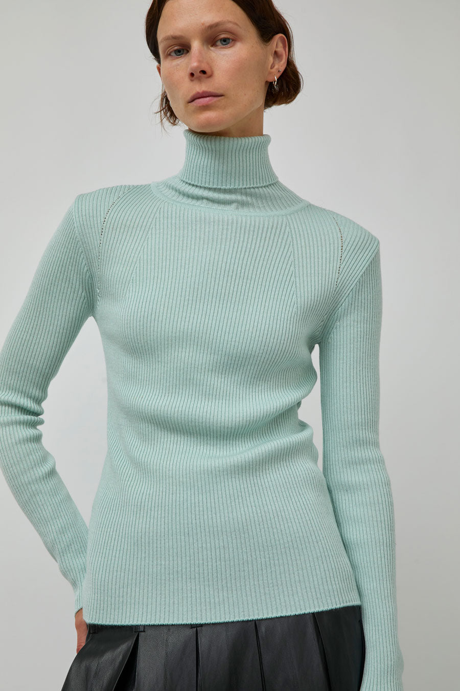 TONYWACK Slim-Fit Ribbed Turtleneck in Mint