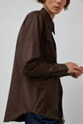 TONYWACK Striped Wool Western Shirt in Sepia Brown