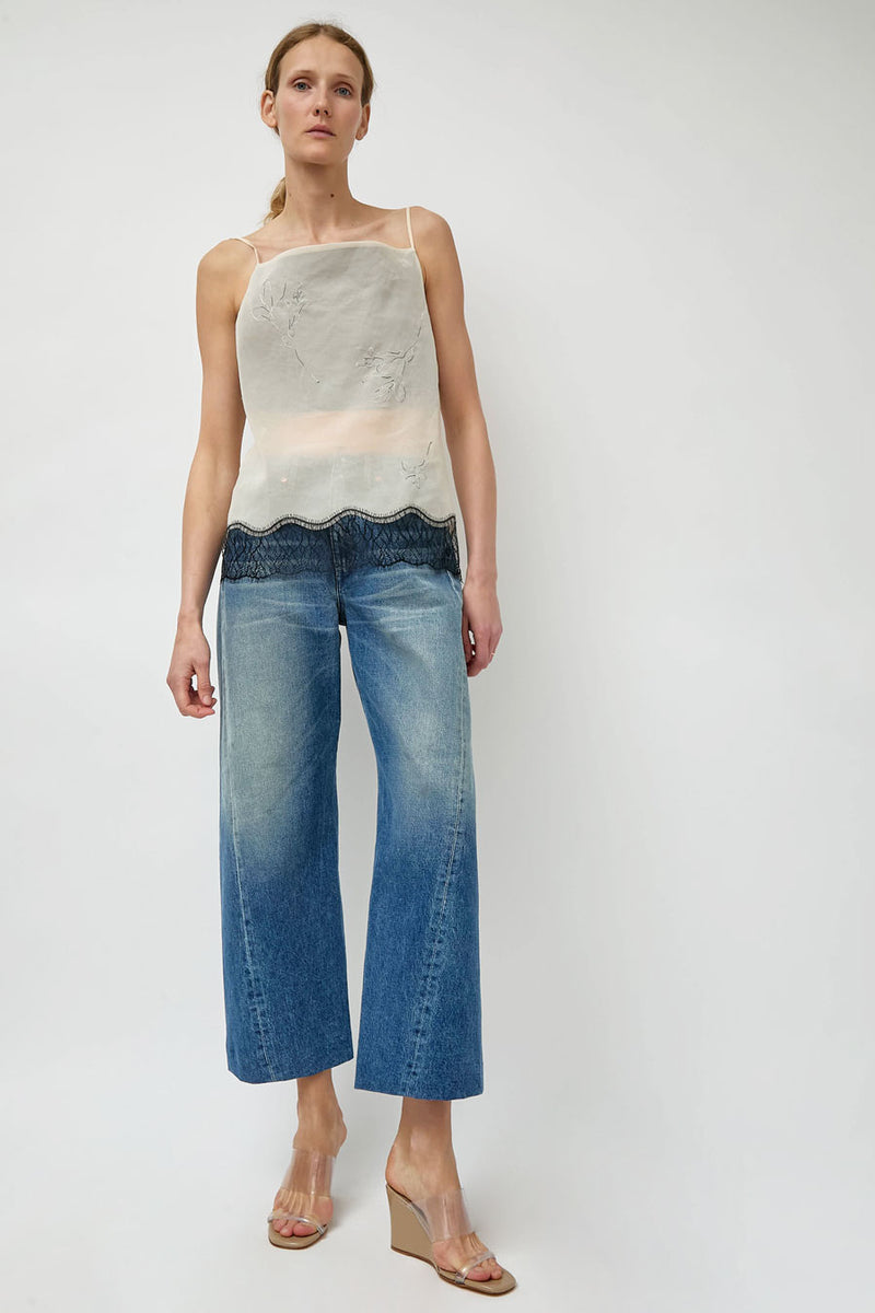 Tanaka Combi Cami Top in Natural with Embroidery