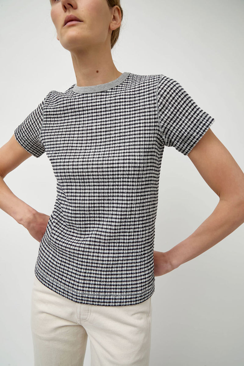 Tanaka Compact Tee in Black Gingham