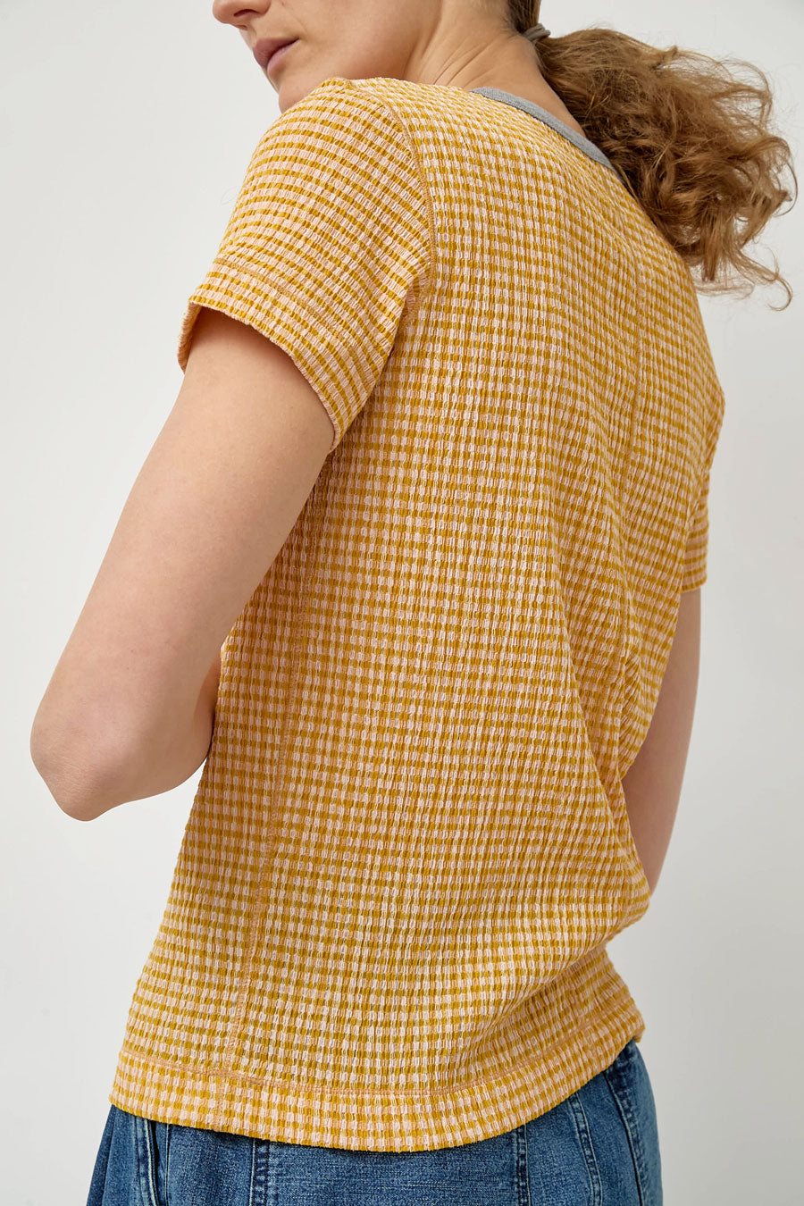 Tanaka Compact Tee in Orange Gingham