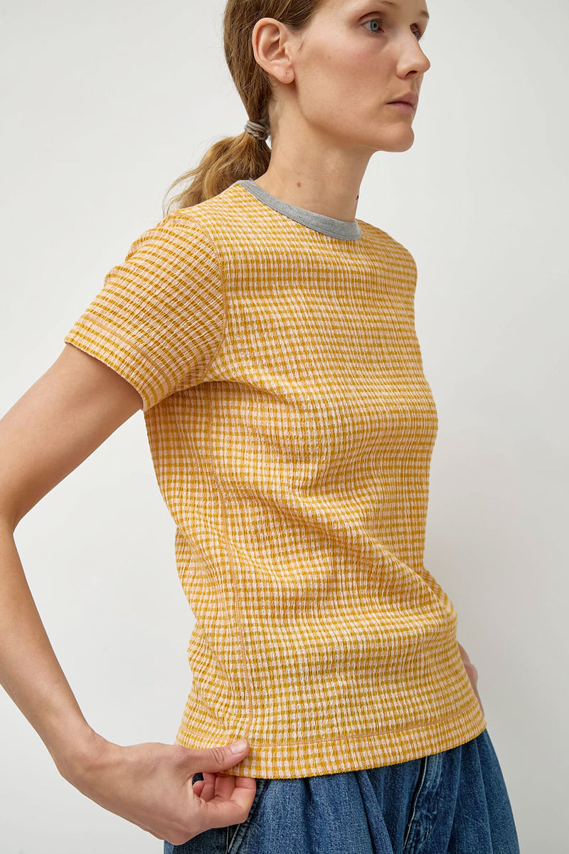 Tanaka Compact Tee in Orange Gingham