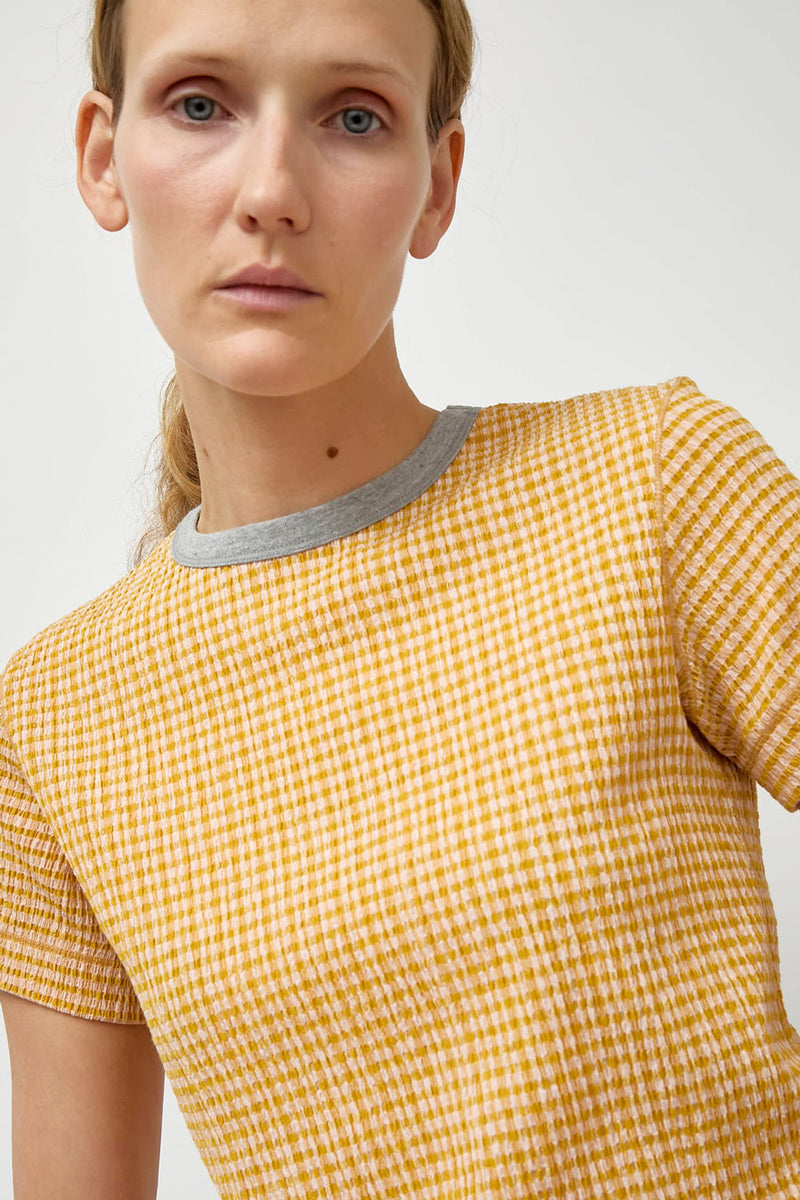 Tanaka Compact Tee in Orange Gingham
