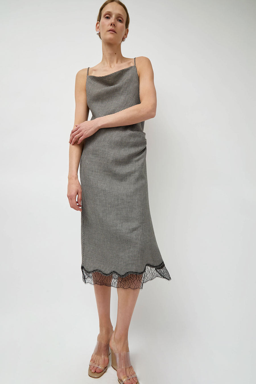 Tanaka Slip Dress in Houndstooth