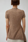 UMARMUNG Asymmetric Hem Half Sleeve Pullover in Bagel