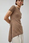 UMARMUNG Asymmetric Hem Half Sleeve Pullover in Bagel
