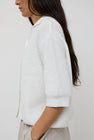 UMARMUNG Linen Boucle Crochet Shirt in White