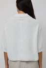 UMARMUNG Linen Boucle Crochet Shirt in White