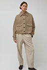 UMARMUNG Merino Knitted Trucker Jacket in Bagel