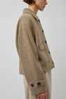 UMARMUNG Merino Knitted Trucker Jacket in Bagel