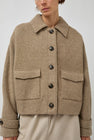 UMARMUNG Merino Knitted Trucker Jacket in Bagel