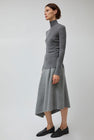 UMARMUNG Weightless Wool Turtle Neck Split Pullover in Heather Grey