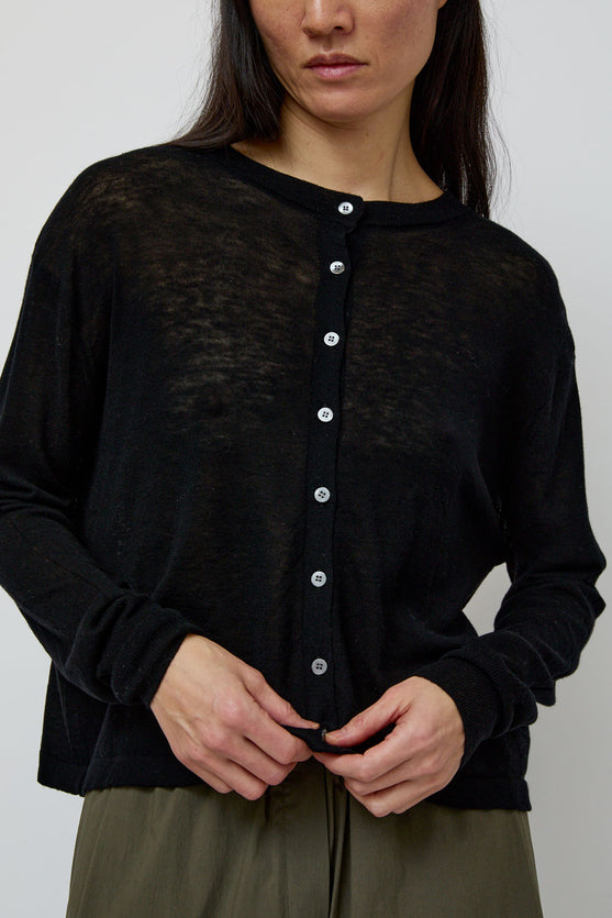 UMARMUNG Weightless Wool Two Way Cardigan in Black