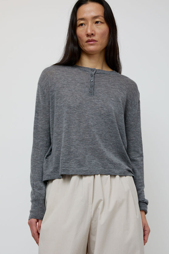 UMARMUNG Weightless Wool Two Way Cardigan in Heather Grey