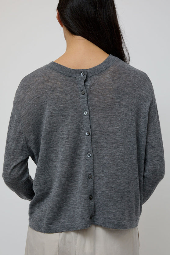 UMARMUNG Weightless Wool Two Way Cardigan in Heather Grey