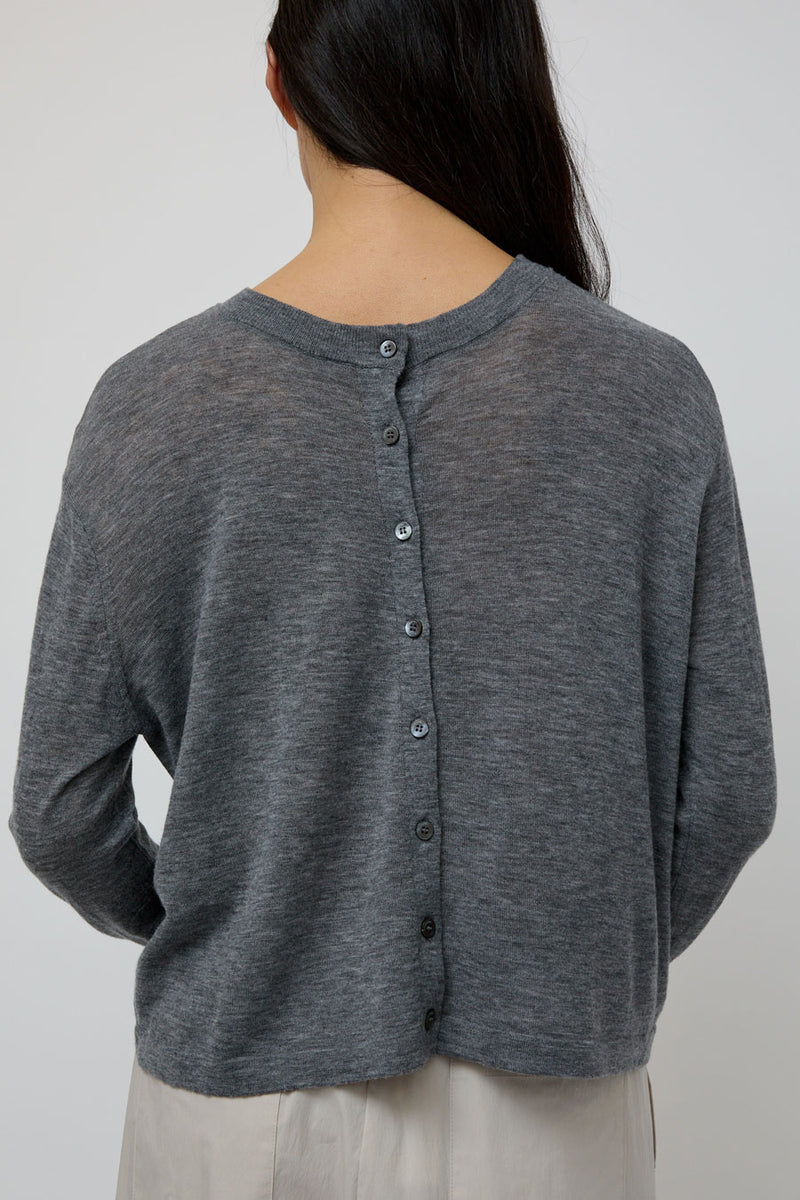 UMARMUNG Weightless Wool Two Way Cardigan in Heather Grey