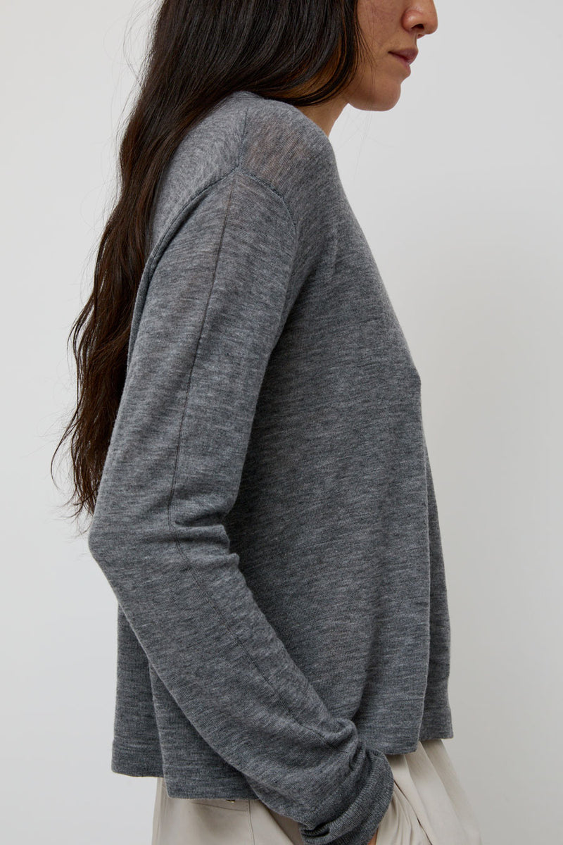 UMARMUNG Weightless Wool Two Way Cardigan in Heather Grey