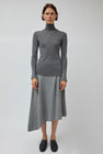 UMARMUNG Wool Cashmere Asymmetric Hem Skirt in Heather Grey