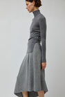 UMARMUNG Wool Cashmere Asymmetric Hem Skirt in Heather Grey