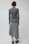 UMARMUNG Wool Cashmere Asymmetric Hem Skirt in Heather Grey