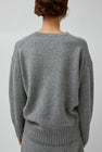 UMARMUNG Wool Cashmere Oversized V Neck Pullover in Heather Grey