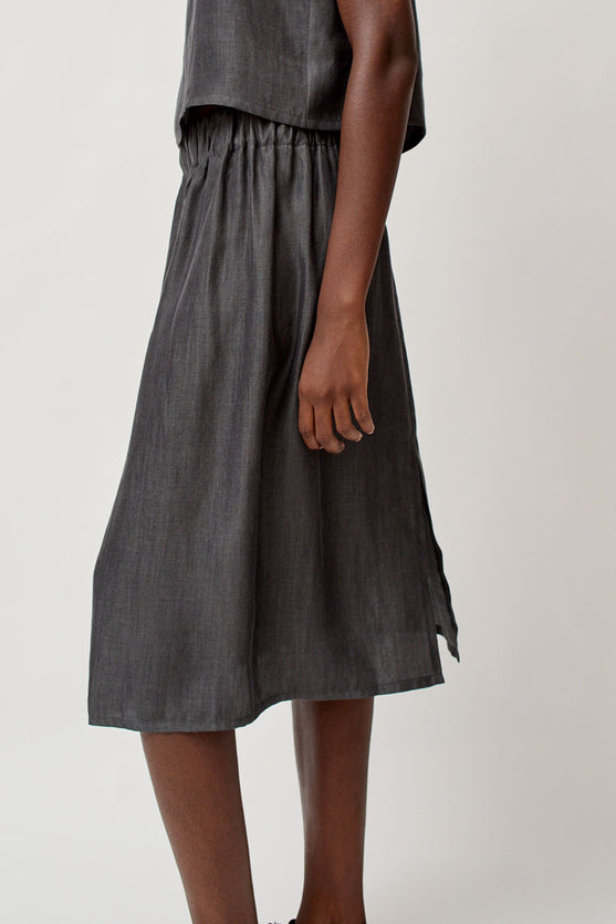 Vladimir Karaleev Basic Skirt in Black Tencel