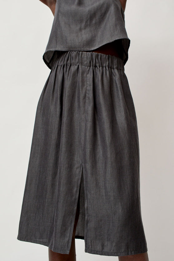 Vladimir Karaleev Basic Skirt in Black Tencel