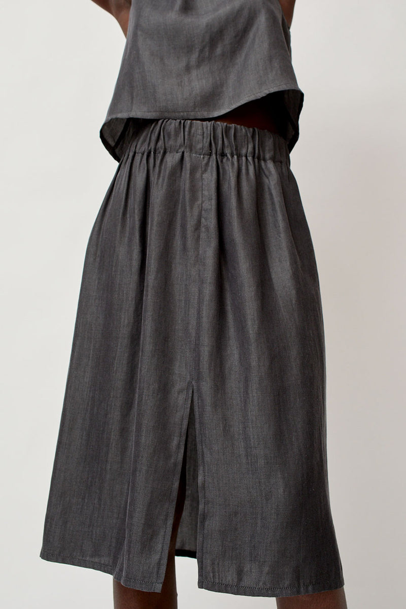 Vladimir Karaleev Basic Skirt in Black Tencel