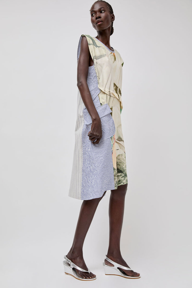 Vladimir Karaleev Dress in Mixed Prints