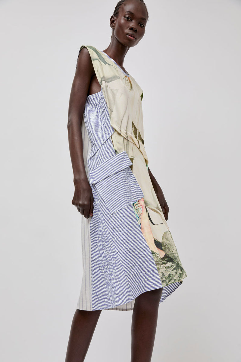 Vladimir Karaleev Dress in Mixed Prints