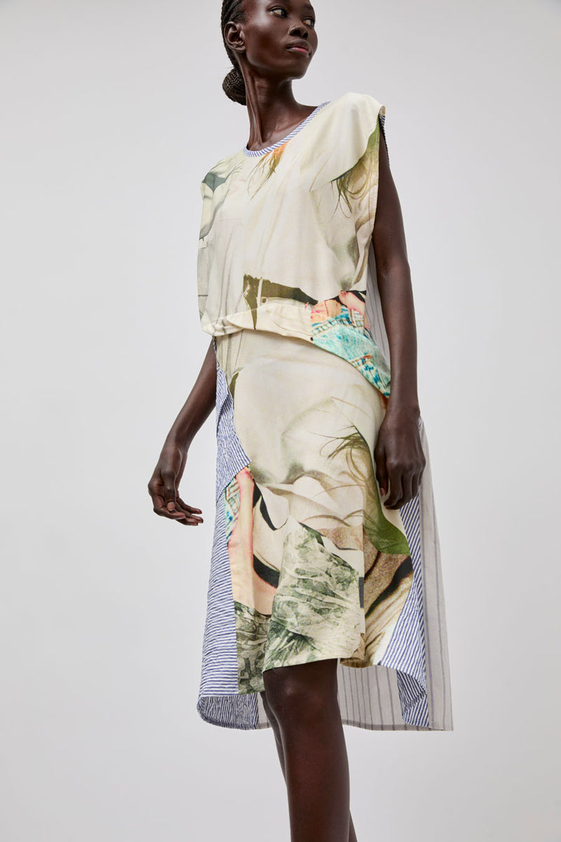 Vladimir Karaleev Dress in Mixed Prints