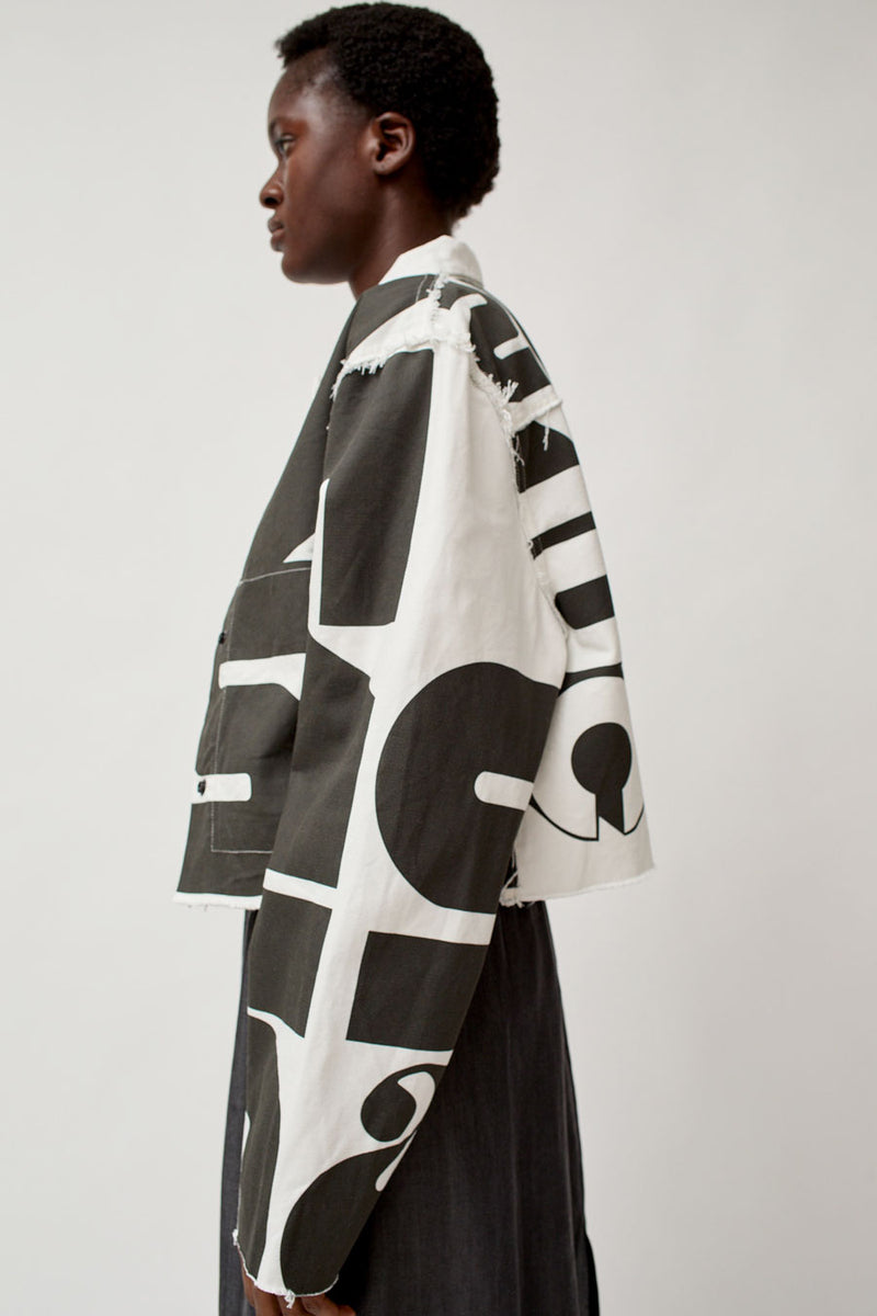 Vladimir Karaleev Faris Canvas Jacket in Black and White