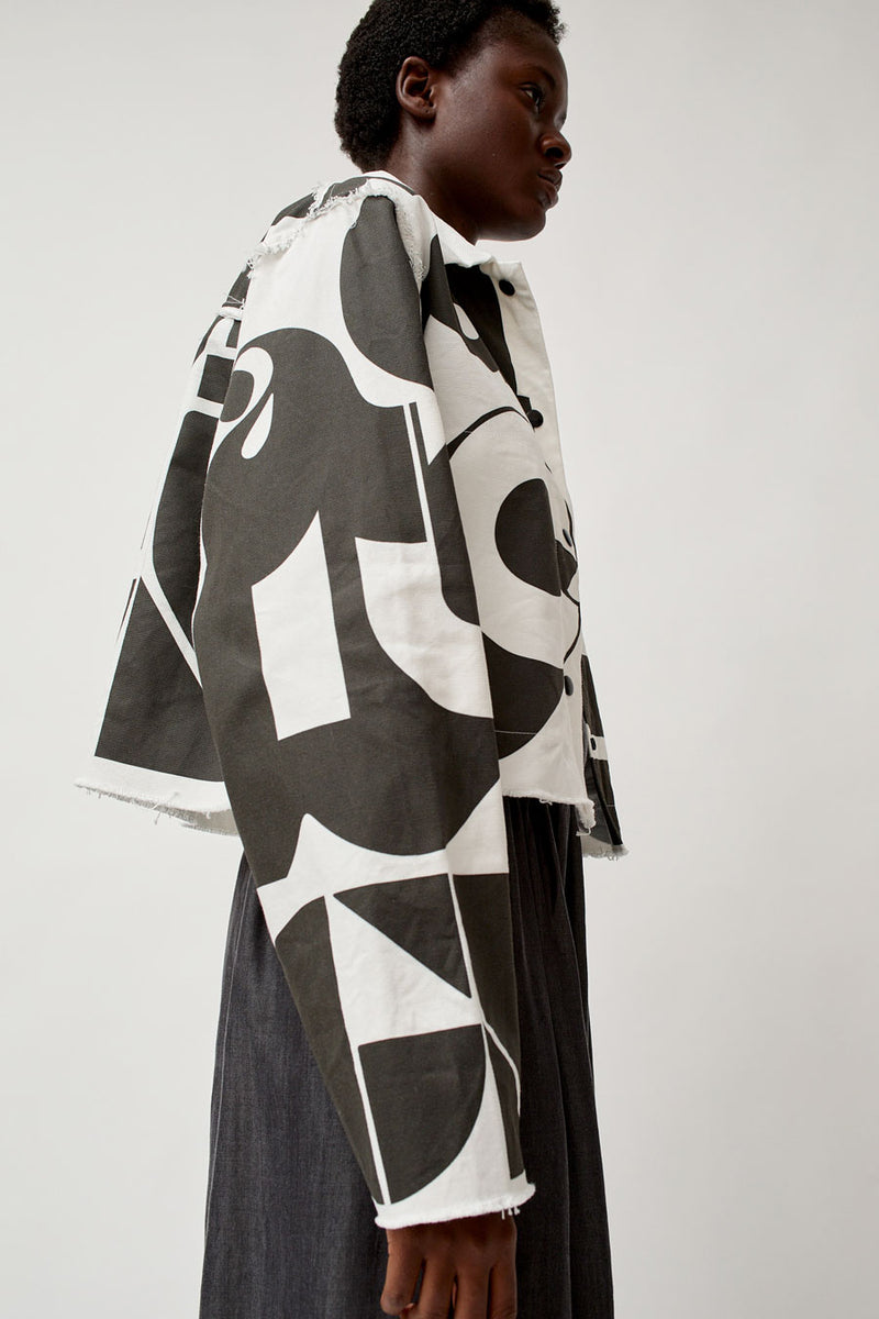 Vladimir Karaleev Faris Canvas Jacket in Black and White