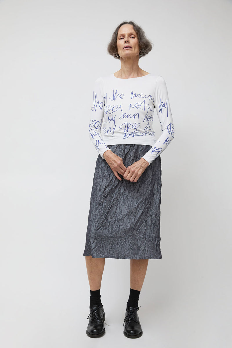 Vladimir Karaleev Long Sleeve Print Top in Mount