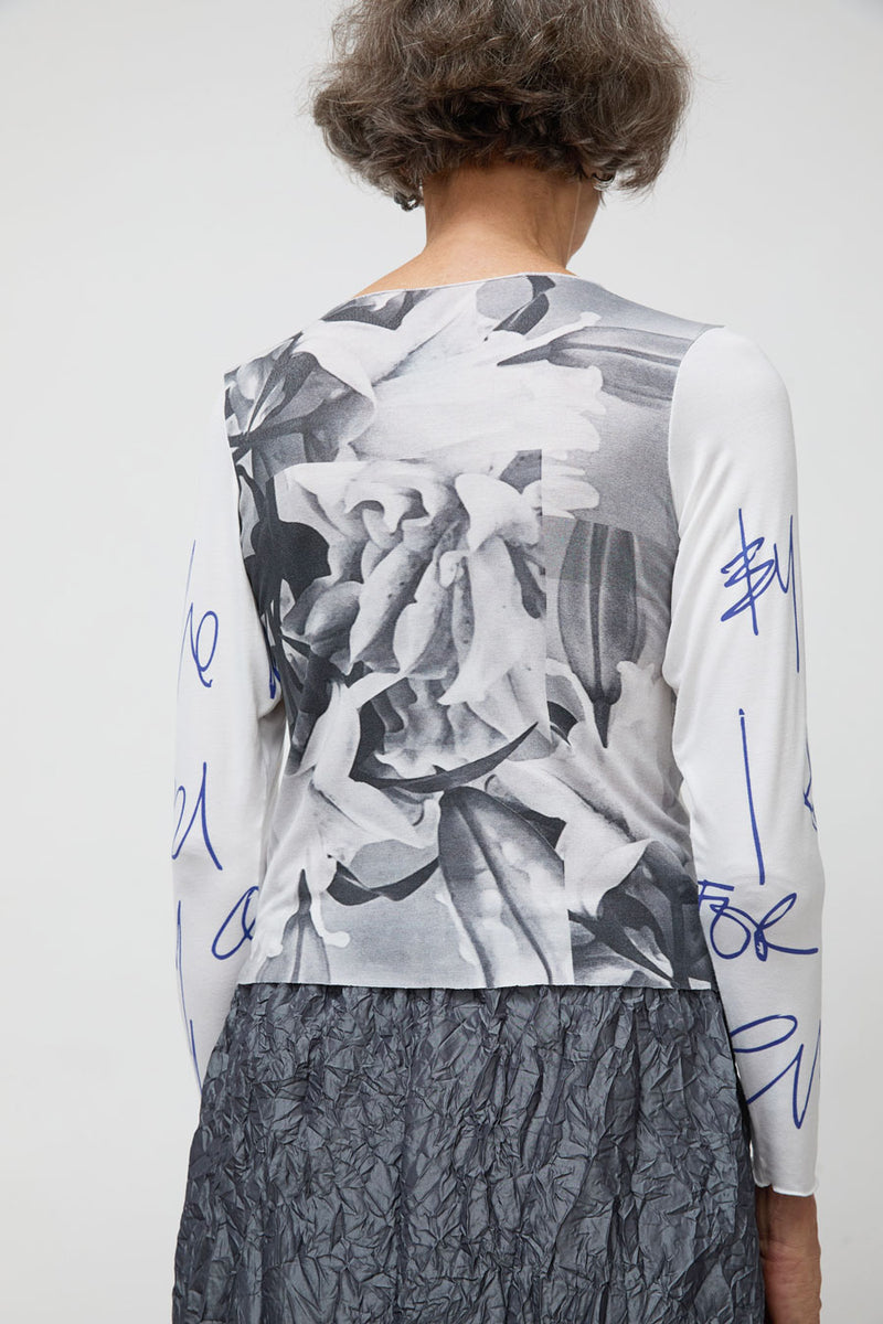 Vladimir Karaleev Long Sleeve Print Top in Mount
