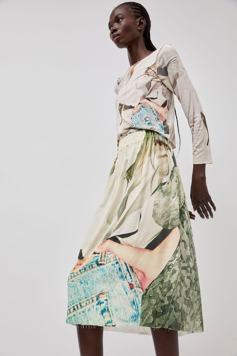 Vladimir Karaleev Long Sleeve Top in Abstract Print